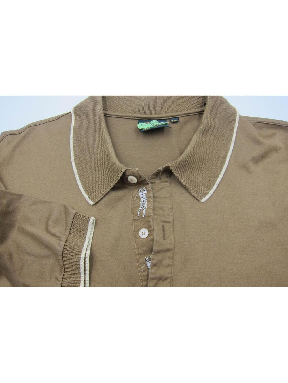 PRISTINE VTG Bobby Jones Made in Italy Light Brown Cotton Golf Polo Shirt XXL